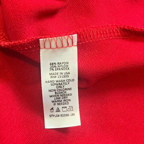 Nine Britton Red Scalloped Mini Dress Medium Niya Flared Sleeveless Halter NWT - Picture 7 of 9